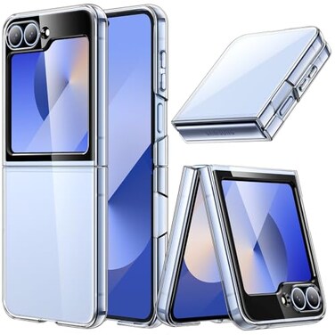 JETech Case for Galaxy Z Flip7FE 2025 Z Flip 6 2024 Crystal Transparent Hard PC Shell AntiScratch Shockproof Slim Protective Phone Cover Clear
