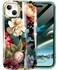 Turquiase Cute Flower Case for iPhone 15 61 inch Built with Screen Protector Lightweight and Stylish Full Body Shockproof Protective Rugged TPU Case for WomenGirls