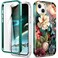 Turquiase Cute Flower Case for iPhone 15 61 inch Built with Screen Protector Lightweight and Stylish Full Body Shockproof Protective Rugged TPU Case for WomenGirls