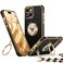 XYZ for iPhone 15 Case with Stand Phone Case with Double Ring Kickstand Women Girls Bling Luxury Protective Case Heart for iPhone 15 Black