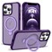 SKYLMW Compatible with iPhone 12 Pro Max Case iPhone 13 Pro Max Case with Invisible Magnetic ORing Stand Translucent Phone Cases 67 Compatible with MagSafeGreat Grip Feeling Purple