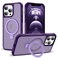 SKYLMW Compatible with iPhone 12 Pro Max Case iPhone 13 Pro Max Case with Invisible Magnetic ORing Stand Translucent Phone Cases 67 Compatible with MagSafeGreat Grip Feeling Purple