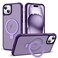 SKYLMW Compatible with iPhone 15 Case with Invisible Magnetic ORing Stand MilitaryGrade Translucent Case for iPhone 15 61 Compatible with MagSafeGreat Grip Feeling Purple