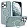 SKYLMW Compatible with iPhone 11 Pro Max Case with Invisible Magnetic ORing Stand MilitaryGrade Translucent Case for iPhone 11 ProMax 65 Compatible with MagSafeGreat Grip Feeling Blue