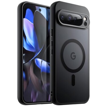 JETech Magnetic Case for Google Pixel 9 Pro XL 2024 Compatible with MagSafe Translucent Matte Back Shockproof Phone Cover Black