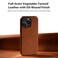 Belemay for iPhone 15 Pro Max Leather Case Compatible with MagSafe FullGrain VegetableTanned Leather Metal Buttons Camera Bezel Slim FitSleek Luxury Phone Cover 67inchSaddle Brown