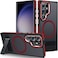 MALEWOLF Magnetic Case for Samsung Galaxy S23 Ultra Compatible with Magsafe AntiSlip TPU Edge Adjustable Kickstand for Galaxy S23 Ultra Case Drop Protection Slim Shockproof Cover BlackRed