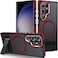 MALEWOLF Magnetic Case for Samsung Galaxy S23 Ultra Compatible with Magsafe AntiSlip TPU Edge Adjustable Kickstand for Galaxy S23 Ultra Case Drop Protection Slim Shockproof Cover BlackRed