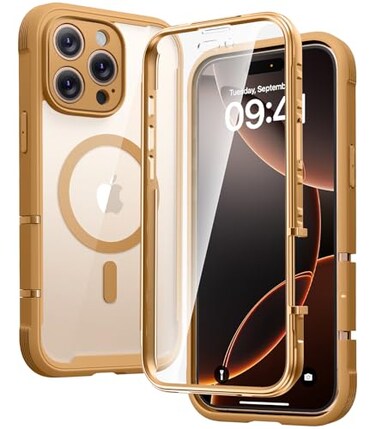 Diaclara Magnetic Designed for iPhone 16 Pro Max Case Full Body Rugged with Touch Sensitive AntiScratch Screen Protector Compatible with MagSafe Soft Bumper Case for iPhone 16 Pro Max 69 Brown