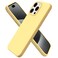 ORNARTO Compatible with iPhone 15 Pro Max Case 67 Slim Liquid Silicone 3 Layers Soft Gel Rubber Shockproof Protective Phone Cover with AntiScratch Microfiber LiningButtercream Yellow