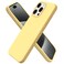 ORNARTO Compatible with iPhone 15 Pro Max Case 67 Slim Liquid Silicone 3 Layers Soft Gel Rubber Shockproof Protective Phone Cover with AntiScratch Microfiber LiningButtercream Yellow