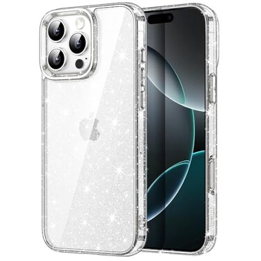JETech Glitter Case for iPhone 16 Pro Max 69Inch Bling Sparkle Shockproof Phone Bumper Cover Cute Sparkly for Women and Girls Clear