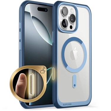 SUPCASE for iPhone 16 Pro Max Case with Camera Control Capture Button Unicorn Beetle Mag Compatible with MagSafe MilitaryGrade Protection Slim Clear Magnetic Phone Case Azure