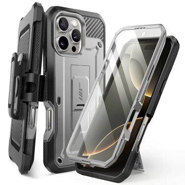 SUPCASE for iPhone 16 Pro Max Case with Screen Protector Unicorn Beetle Pro Builtin Stand BeltClip MilitaryGrade Protection Full Body Heavy Duty Phone Case Tigray