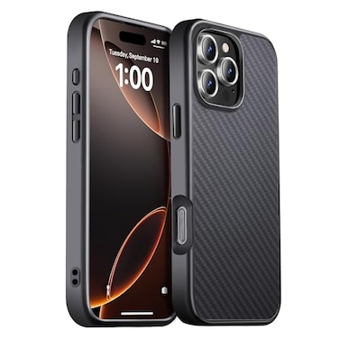 GESIHOPY for iPhone 16 Pro Max Case Carbon FiberFits MagSafe MilitaryGrade Drop CoverSturdy Carbon Fiber for iPhone 16 Pro Max Phone caseSupports Wireless Charging BlackGreyTwill