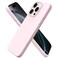 ORNARTO Compatible with iPhone 16 Pro Case 63 Slim Liquid Silicone 3 Layers Soft Gel Rubber Shockproof Protective Cover with AntiScratch Microfiber LiningChalk Pink