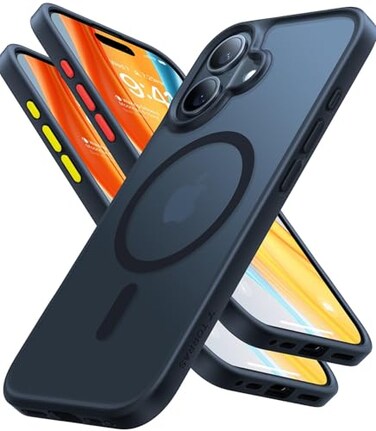 TORRAS Magnetic Shockproof for iPhone 16 Case18N Mighty Magnetic 12FT Military Grade Drop Tested Fit for MagSafe Protective Hard Back Plastic Slim Phone Case for iPhone 16 61 Black Titanium