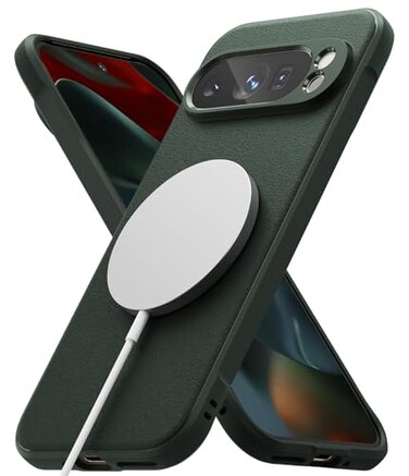 Ringke Onyx Compatible with MagSafe Designed for Google Pixel 9 Pro XL Case AntiFingerprint Technology Prevents Oily Smudges NonSlip Grip Precise Cutouts for Camera Magnetic Dark Green