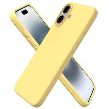 ORNARTO Compatible with iPhone 16 Plus Case 67 Slim Liquid Silicone 3 Layers Full Covered Soft Gel Rubber Phone Case Protective Cover 67 Inch Buttercream Yellow