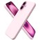 ORNARTO Compatible with iPhone 16 Case 61 Slim Liquid Silicone 3 Layers Full Covered Soft Gel Rubber Shockproof Phone Case Protective Cover with AntiScratch Microfiber LiningChalk Pink