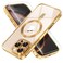 Misea Magnetic for iPhone 16 Pro Max Case Compatible with MagSafe Never Yellowing Military Grade Drop Protection Full Camera Lens Protector Plating Soft Clear Phone Case for Women 69 Gold