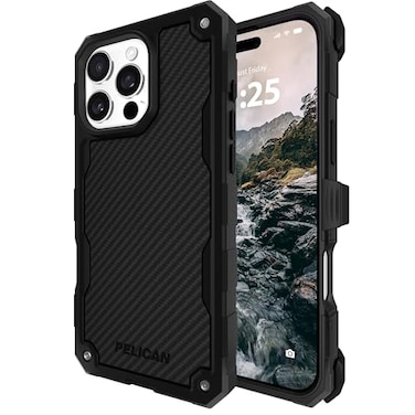 Pelican Shield iPhone 16 Pro Case Compatible with MagSafe Rugged Phone Case w 21ft MilitaryGrade Drop Protection Heavy Duty Phone Cover wBelt Clip Holster for iPhone 16 Pro Carbon
