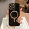 OOK Magnatic Case for iPhone 16 Pro Max Case Compatible with MagSafe Full Camera Lens Protector Gold Electroplate Edge Soft TPU Shockproof Protective Phone Case for Women Men 69 Inch Black