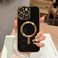 OOK Magnatic Case for iPhone 16 Pro Max Case Compatible with MagSafe Full Camera Lens Protector Gold Electroplate Edge Soft TPU Shockproof Protective Phone Case for Women Men 69 Inch Black