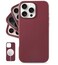 LONLI Classic for iPhone 16 Pro Max Leather Case European Genuine Vele Leather Phone Case Smoothen and Soften Over Time Compatible with Magsafe Wine