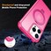 CHAOFEnG Magnetic Compatible with iPhone 16 Pro Case with Stand Military Grade Drop TestedCompatible with Magnet Ring Translucent Slim Hard Back Soft Edge Rose Red