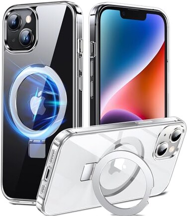 Chicfun 3in1 MagneticKickStandRing Holder for iPhone 13 Case iPhone 14 Case Compatible with MagSafe Phone Case iPhone 1314 with Stand Military Shockproof Silicone Protective Magnetic Cover