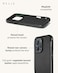 Mujjo Shield Case for iPhone 16 Pro Max UltraThin Premium Velore Leather Case MagSafe Compatible MilitaryGrade Drop Protection for Ultimate Impact Resistance Black