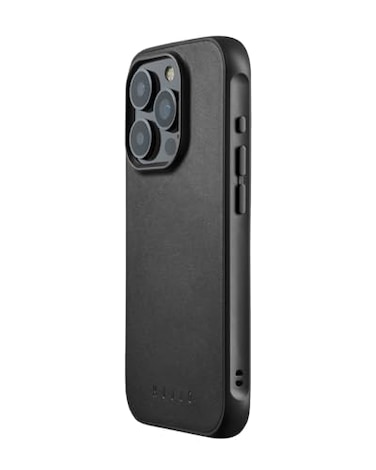 Mujjo Shield Case for iPhone 16 Pro Max UltraThin Premium Velore Leather Case MagSafe Compatible MilitaryGrade Drop Protection for Ultimate Impact Resistance Black