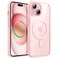 JETech Magnetic Case for iPhone 15 61Inch Compatible with MagSafe Shockproof Phone Bumper Cover Solid Color Matte TPU Frame AntiScratch Clear Back Pink