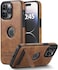 KSELF Leather Case for iPhone 13 Pro Case Protective Slim with Kickstand Shockproof Phone Cases Builtin Invisible Stand Compatible with iPhone 13 Pro 61 Brown for iPhone 13 Pro