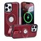 Butaiga for iPhone 16 Pro Max Leather Case with Stand AntiSlip Grip Ring Fits for MagSafe Burgundy iPhone 16 Pro Max