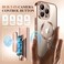 BERFY for iPhone 16 Pro Case Compatible with MagSafe Builtin Glass Screen Protector Camera Protection Shockproof Full Body Phone Case 63 Clear Plating Desert Gold