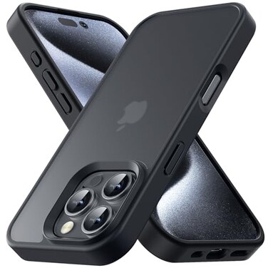 Yriklso for iPhone 16 Pro Case Shockproof for iPhone 16 Pro Phone Case Military Grade Drop Protection Protective Hard Back Slim Translucent CoverBlack