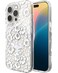 ZAGG Milan Snap Case for iPhone 16 Pro Floral Design on Clear Base MagSafe Wireless Charging Compatible 13ft Drop Protection EcoFriendly Materials Graphene Reinforced White Floral