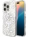 ZAGG Milan Snap Case for iPhone 16 Pro Floral Design on Clear Base MagSafe Wireless Charging Compatible 13ft Drop Protection EcoFriendly Materials Graphene Reinforced White Floral