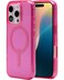 ZAGG Milan Snap Case for iPhone 16 Pro Pink Glitter MagSafe Compatible 13ft Drop Protection Recycled Materials Slim Stylish Design
