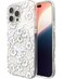 ZAGG Milan Snap Case for iPhone 16 Pro Max Floral Design on Clear Base MagSafe Wireless Charging Compatible 13ft Drop Protection EcoFriendly Materials Graphene Reinforced White Floral