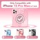 CAPRARO Cute for iPhone 15 Pro Max Case Compatible with MagSafe Curly Wave Edge Full Camera Protection 14 FT Drop Protection Magnetic Phone Case for 15 Pro Max 67 Inch Peach Pink