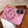 ZinLyuen Magnetic Case for iPhone 16 Plus Case Stand Ring Holder Compatible with MagSafe Builtin Camera Lens Protector Shockproof Phone Case for iPhone 16 Plus 67 Pink