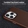 Belemay Compatible with iPhone 14 Pro Max Leather Case Compatible with MagSafe Luxury Tumbled Leather Metal Buttons Lens Protector Slim FitDurable Distinctive Texture 67inch Brown