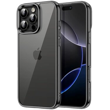 JETech Case for iPhone 16 Pro Max 69Inch NonYellowing Shockproof Phone Bumper Cover AntiScratch Clear Back Black