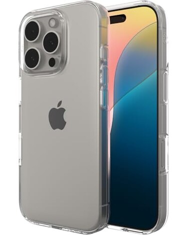 ZAGG Crystal Palace Lite Case for iPhone 16 Pro UltraSlim Ultimate Drop Protection with Graphene Reinforcement AntiYellowing Technology Wireless Charging Compatible Recycled Materials Clear