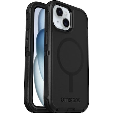 OtterBox iPhone 16e 15 14 13 Defender Series Black screenless rugged durable with port protection snaps to MagSafe