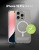 ZAGG Crystal Palace Snap with Kickstand Case for iPhone 16 Pro MagSafe Wireless Charging Compatible Survives Drops Up to 13ft Textured Grip EcoFriendly Clear