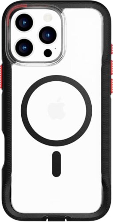 Tech21 EvoPro for iPhone 16 Pro Max Compatible with MagSafe Impact Protection Case 21x Military Standard Tested in ClearBlack